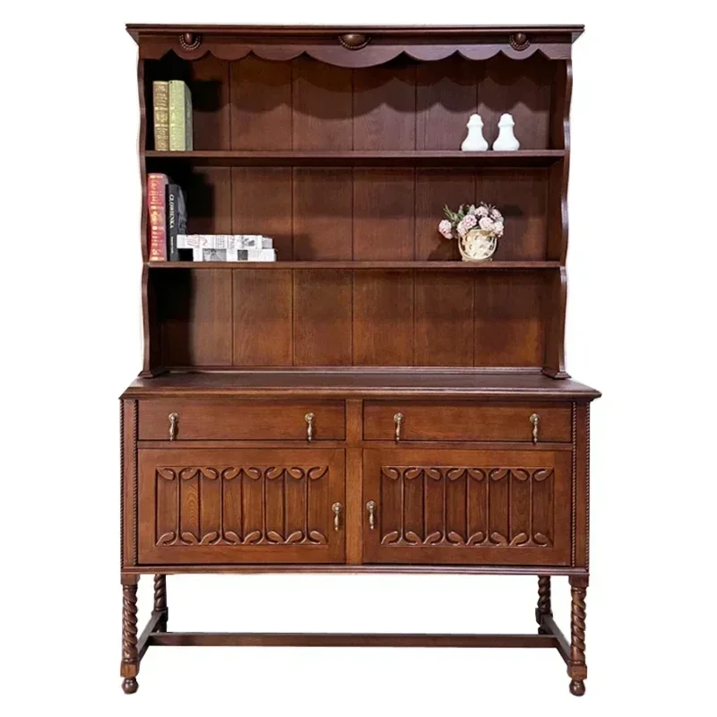 

Современный минималистичный ретро сервант из цельного дерева в стиле Китайской Республики, шкаф для книжного шкафа, рамка для книжной полки, винный шкаф
