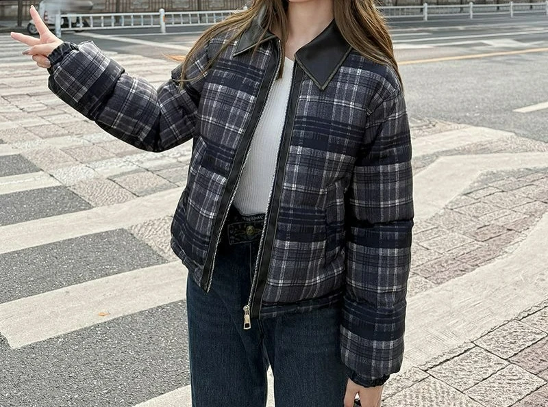 2025年新作 レディース ショート丈 スタンドカラー 中綿入り 冬用 ゆったり 中綿ジャケット