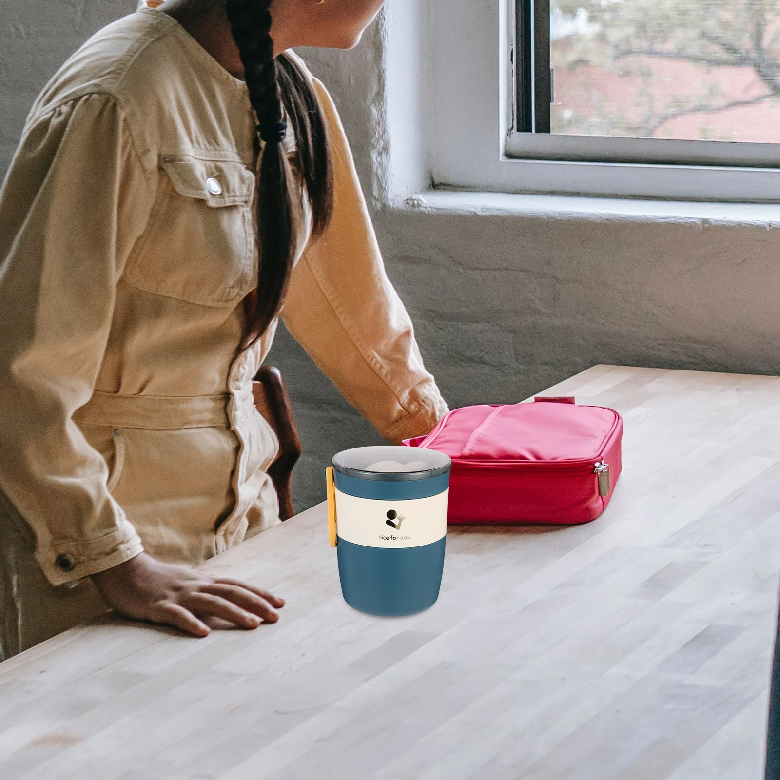 

Microwave Insulation Lunch Box 300ml Thermal Food Container Leak-proof Bento Storage Case Portable Breakfast Cup for Office