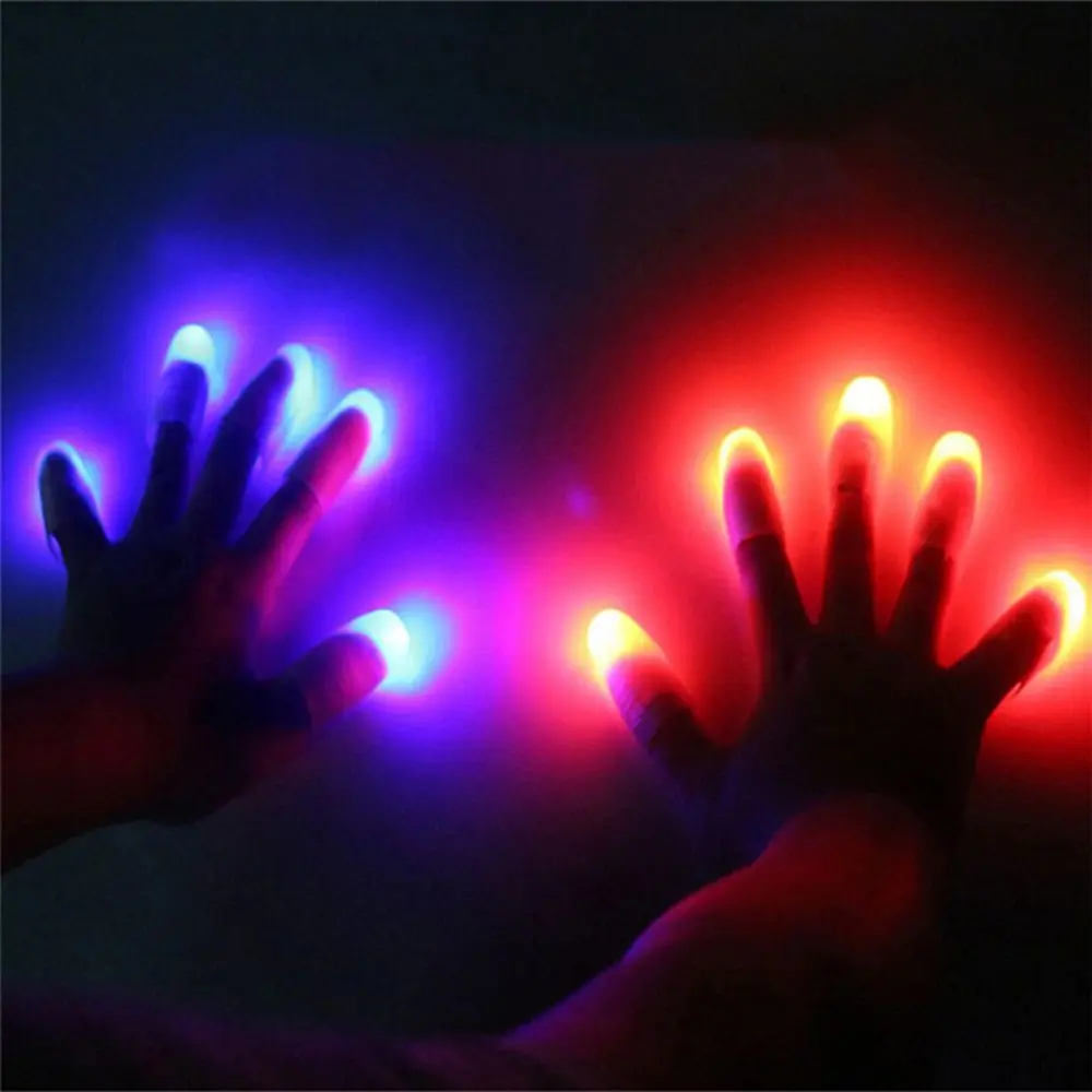 1pc luminosa magia dedo lâmpada brilho brinquedos led adereços lâmpada de indução vinho dedo lâmpada festa jogo brinquedo complicado