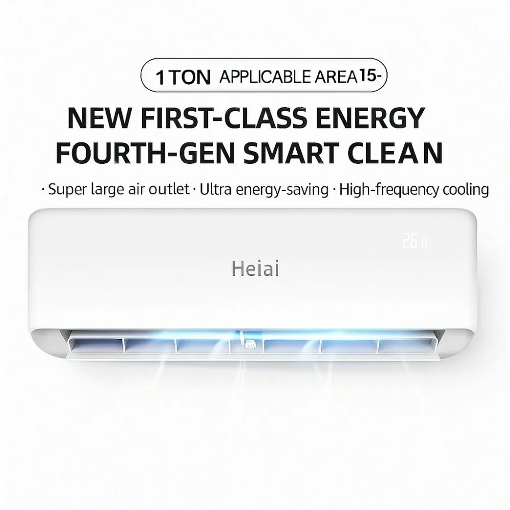 Aire acondicionado de pared con un gran enfriamiento y calefacción de 1,5 caballos, nuevo nivel de eficiencia energética y ahorro de energía