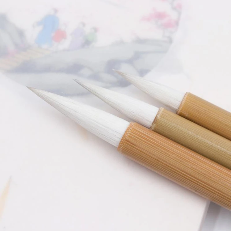 Woolen Hair Calligraphy Brush Set Meticulous Painting Brush Hook Line Pen Traditional Painting Brush Watercolor Calligraphie Pen