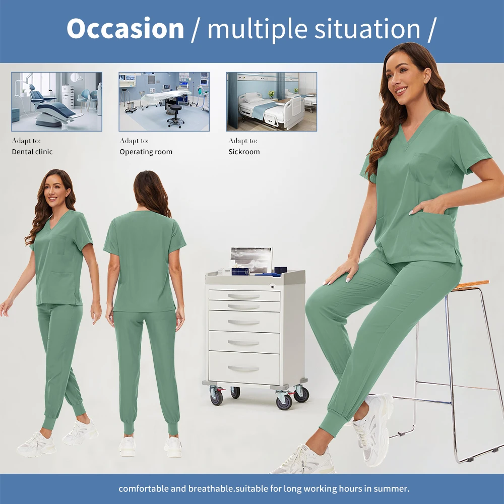 Wholesale Price Doctor Nurse Scrubs Set Medical Uniforms Women Jogger Set Hospital Accessories Operating Room Surgical Workwear