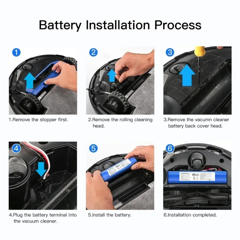

14.4V Compatible Vacuum Cleaner Battery for Proscenic M7MAX/M8Pro Lenovo T1 Pro/T1S Pro/LR1 Arnagar S8 pro XiaoMi Roidmi Eve plu