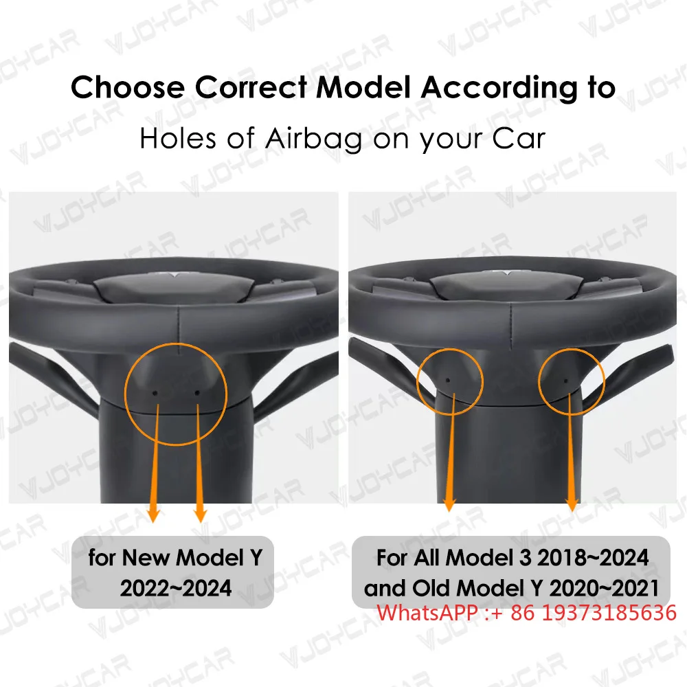 أحدث عجلة قيادة من جلد الكانتارا من VJOY CAR مع سلك نحاسي للتدفئة مغطى بالتساوي مناسب لطراز تسلا 3/Y #5