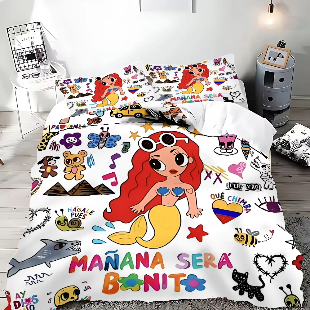 Fashion Manana Sera Bonito Karol G Duvet And Pillowcase Bedding Set for Adults And Kids Boys And Girls Bedroom Decoration Gifts