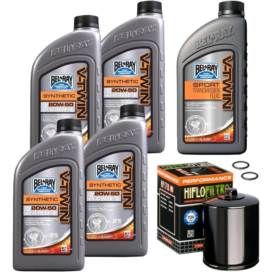 مجموعة نقل المحرك الاصطناعي وتغيير الزيت الأساسي للدراجات النارية Harley Davidson 2017-Up M8 مع فلتر زيت أسود