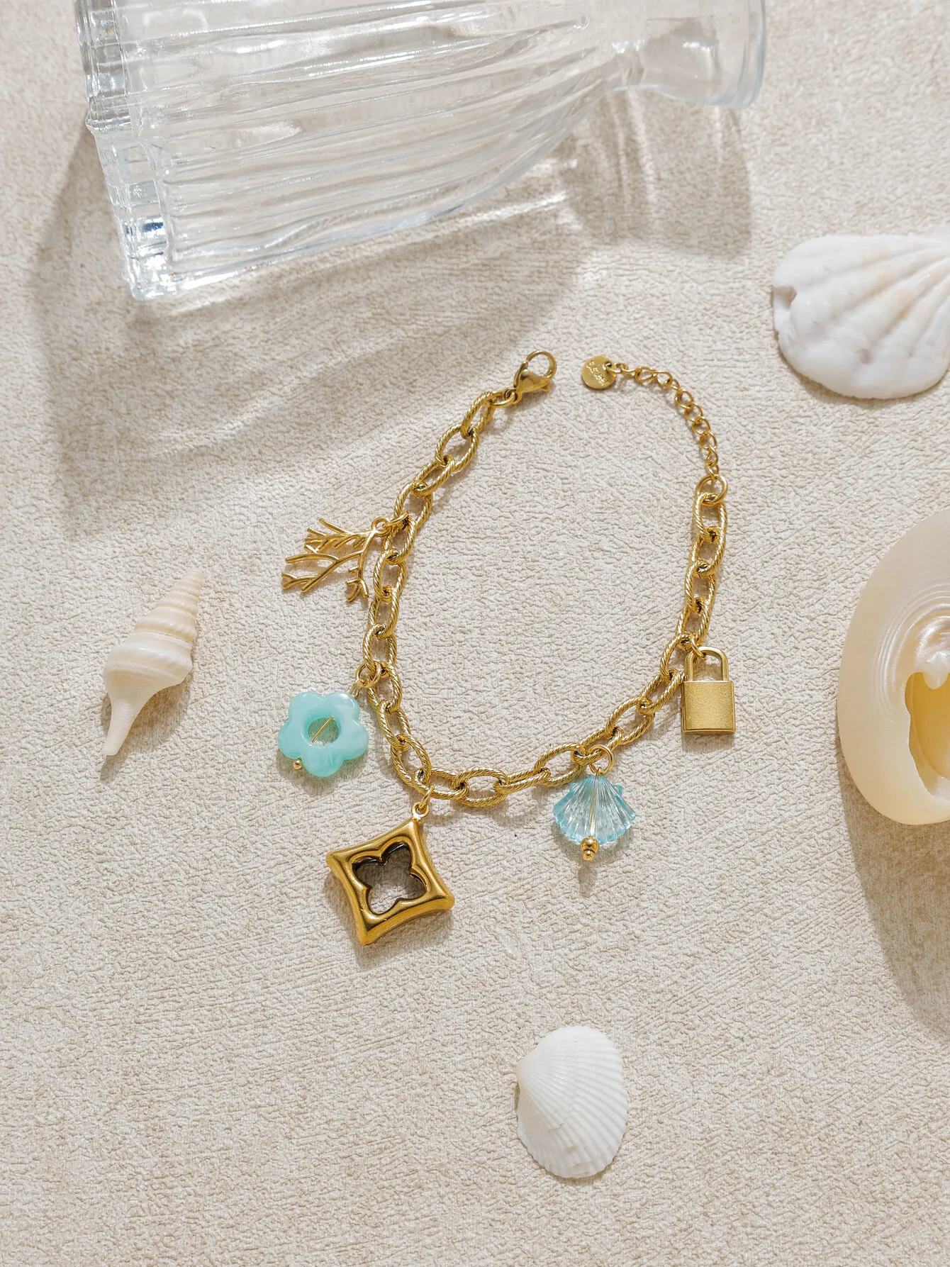 سوار ساحر جديد بسيط مع قلادة على شكل نجمة من الأكريليك الفيروزي من الفولاذ المقاوم للصدأ، مثالي لمجوهرات السماء المرصعة بالنجوم للسيدات