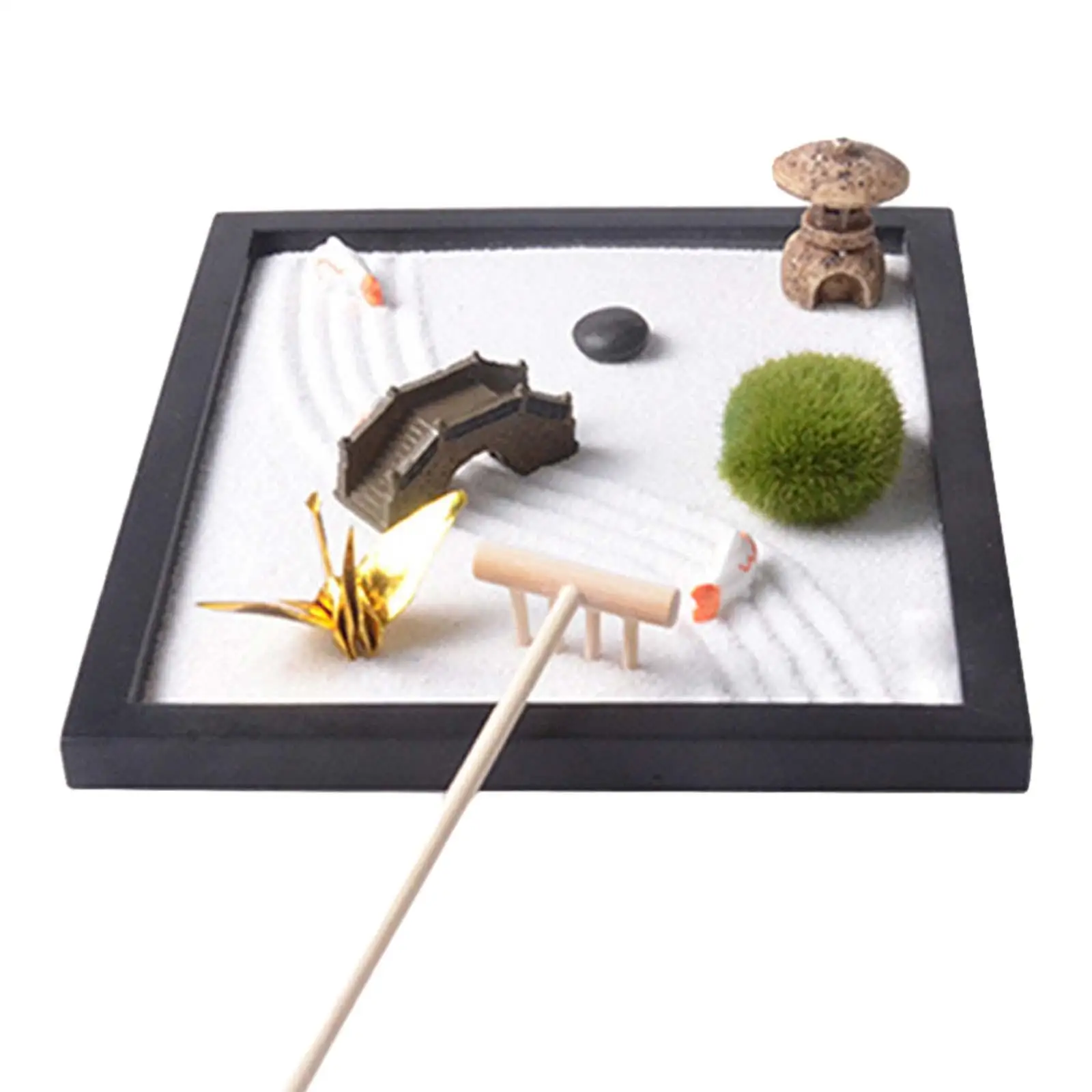 

Zen Sand Garden Аксессуары для песочницы для стола Аксессуары для стола, японский мини-набор инструментов для песочного сада для медитации дома