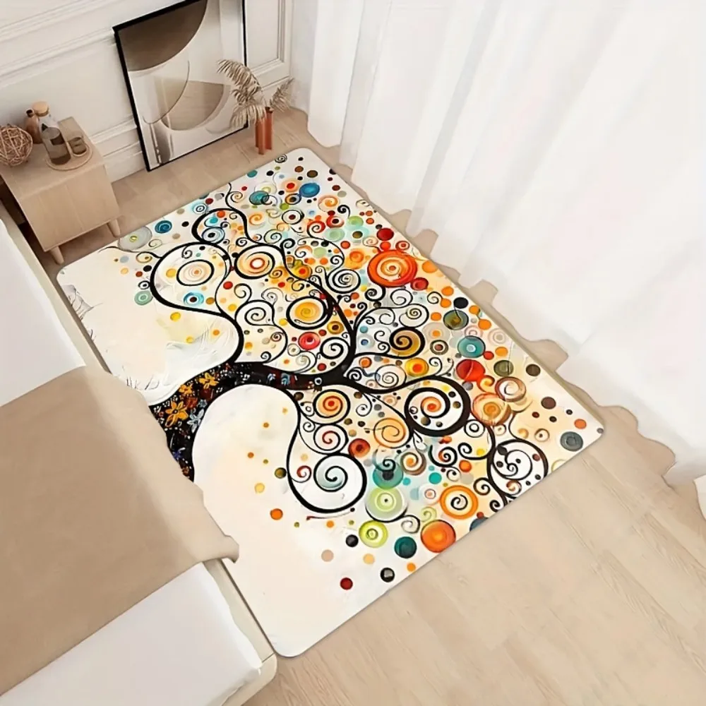 سجادة شجرة الحياة النابضة بالحياة من VIKAMA، غرفة المعيشة، الدراسة، سجادة باب ديكور المدخل، سجادة أرضية ناعمة ومريحة لديكور المنزل #4