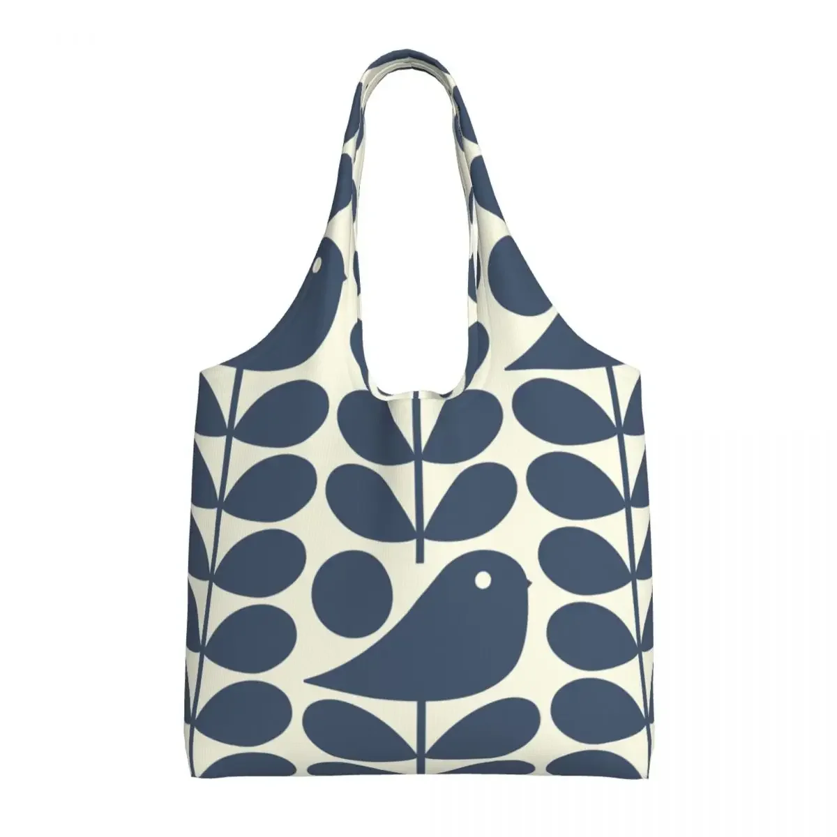 Custom Kawaii Printing Orla Kiely Early Bird Dark Marine Shopping Tote Bags Washable Canvas Shopper Shoulder Photograph Handbags