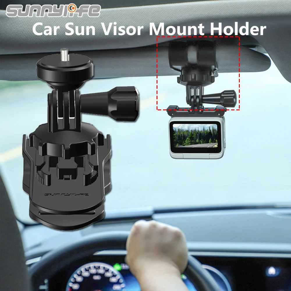 

Sunnylife Car Sun Visor Mount Holder For Insta360 X5 Series/DJI Osmo Nano/Osmo 360 Series/Hero 13 Camera Smartphone Accessories