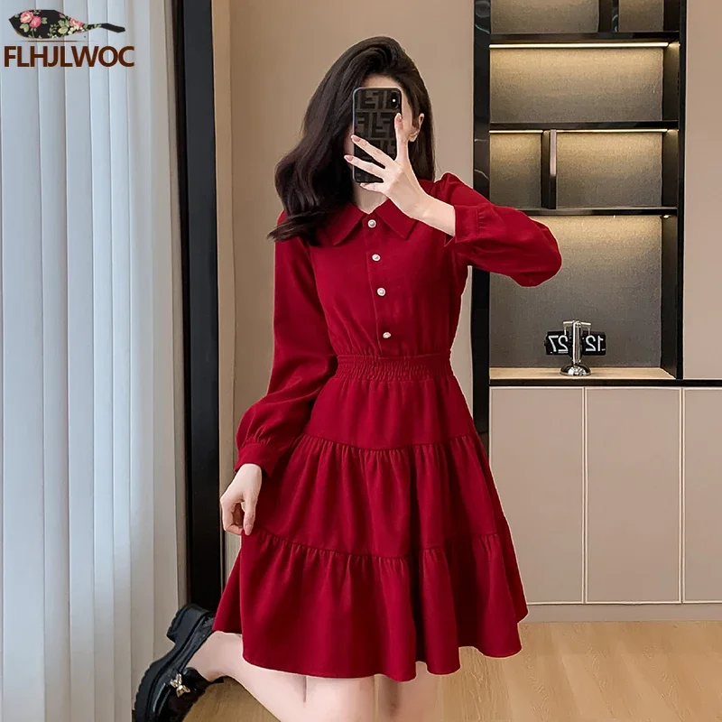 Korean Christmas Dress For Women New Year Christmas Korean Style Women  Fashion Cute Elegant Office