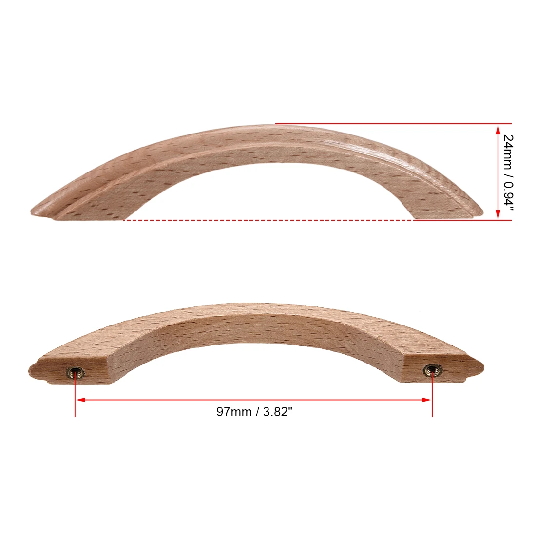 uxcell 5pcs 10pcs Wood Pull Handles 65mm 97mm Hole Distance Drawer Door Cabinet Pulls Length 91mm 95mm 109mm 120mm 125mm