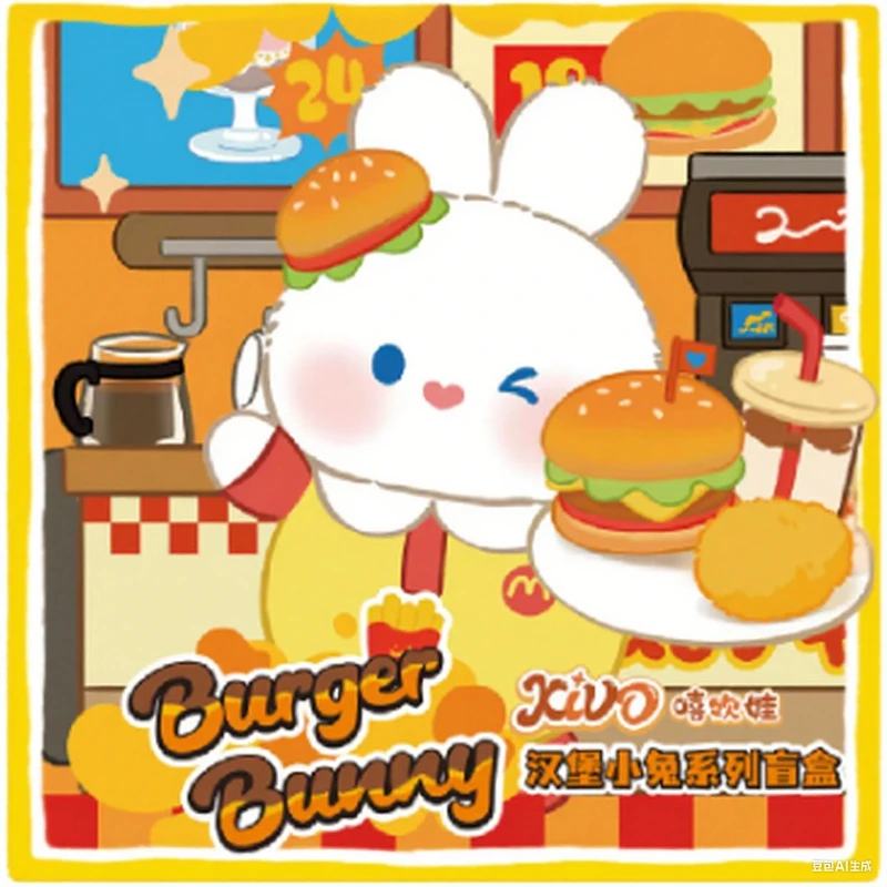 

Xivo Burger Rabbit Series Plush Pendant Blind Box Original Doll Cartoon Cute Trendy Toy Bag Ornament Toy Girl Gift Surprise Box