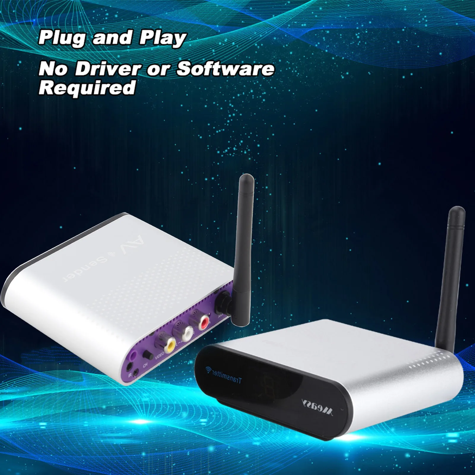 Recente AV inalámbrico de 8 grupos, 5,8 GHz, 1 para todos los transmisor de señal de vídeo de 984 pies, transmisor y receptor AV