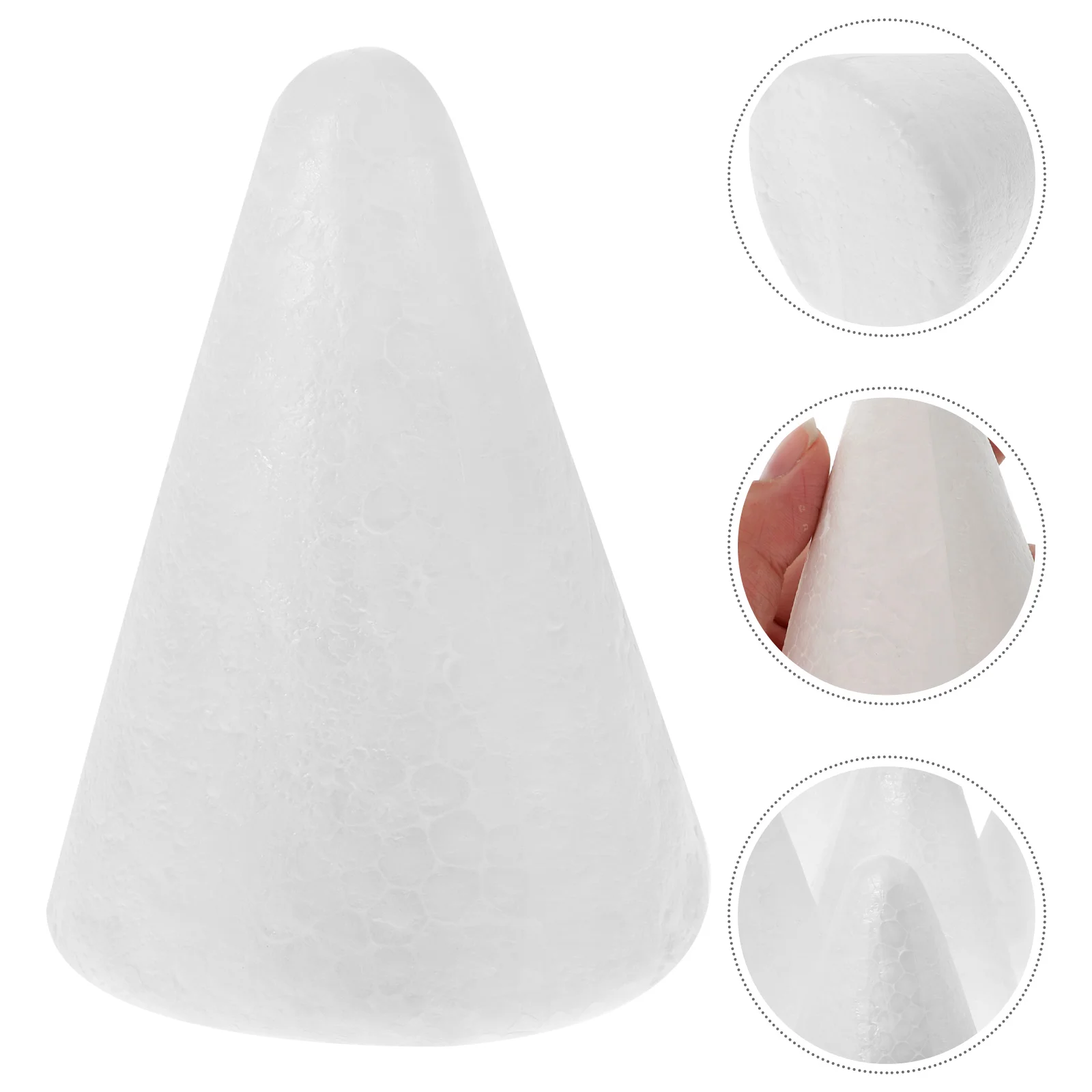 2 Buah Kerucut Kerajinan Busa 38X13.5Cm Putih Kerucut Patung Diy Perlengkapan Proyek Seni Dekorasi Pohon Natal Kerucut Busa