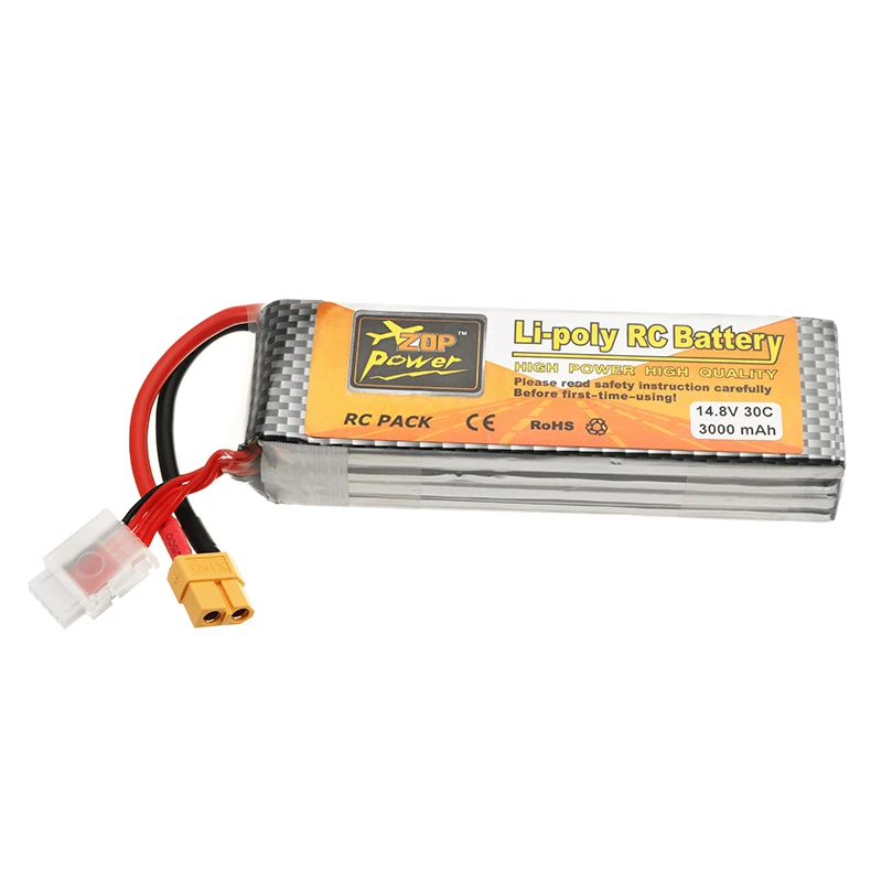 ZOP กำลัง14.8V 3000Mah 30C 4S Lipo แบตเตอรี่ XT60ปลั๊กสำหรับโดรน RC