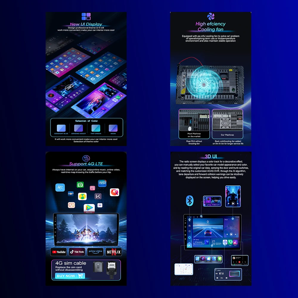 أندرويد 15 لشركة هيونداي توكسون 2019 2020 2021 Carplay Autoradio ستيريو رئيس وحدة مشغل وسائط متعددة 8 CORE IPS الملاحة لتحديد المواقع 5G