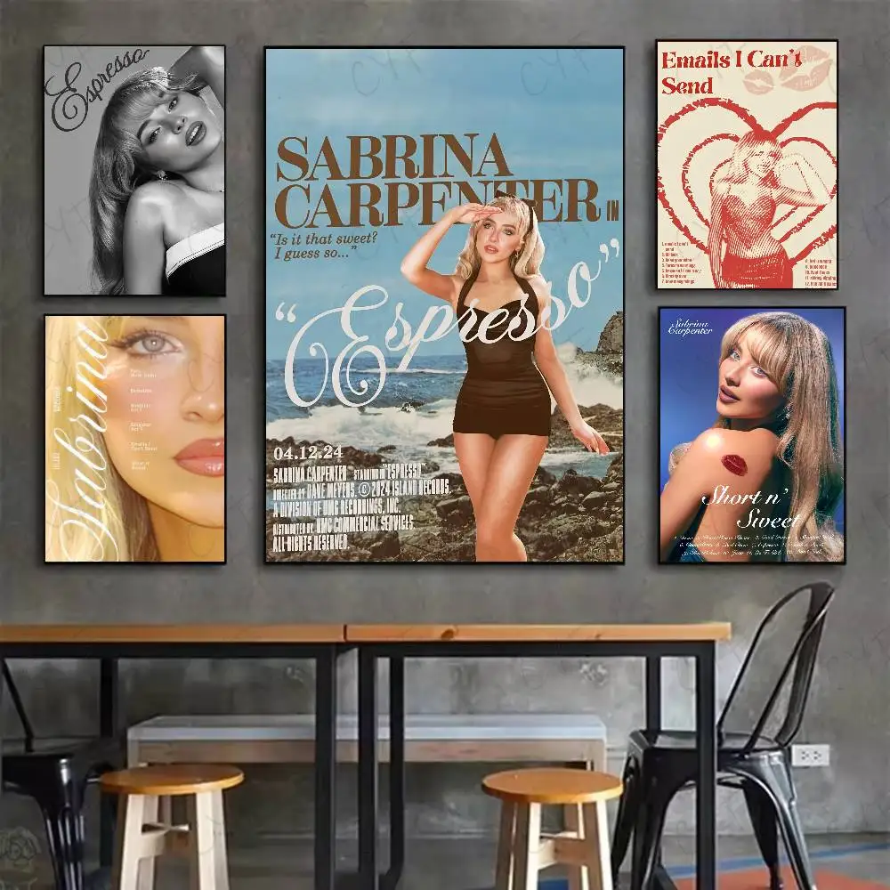 

Singer S-Sabrina Carpenter Poster High Quality Wall Art Print For Living Room Bedroom Office Bar Coffee Shop Home Decor Gift