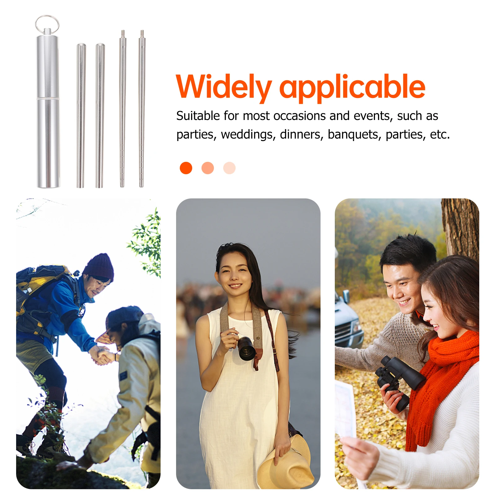 

1 Set Stainless Steel Chopsticks Set Lightweight Kitchen Tableware For Parties Weddings Banquets With Storage Pouch Gold