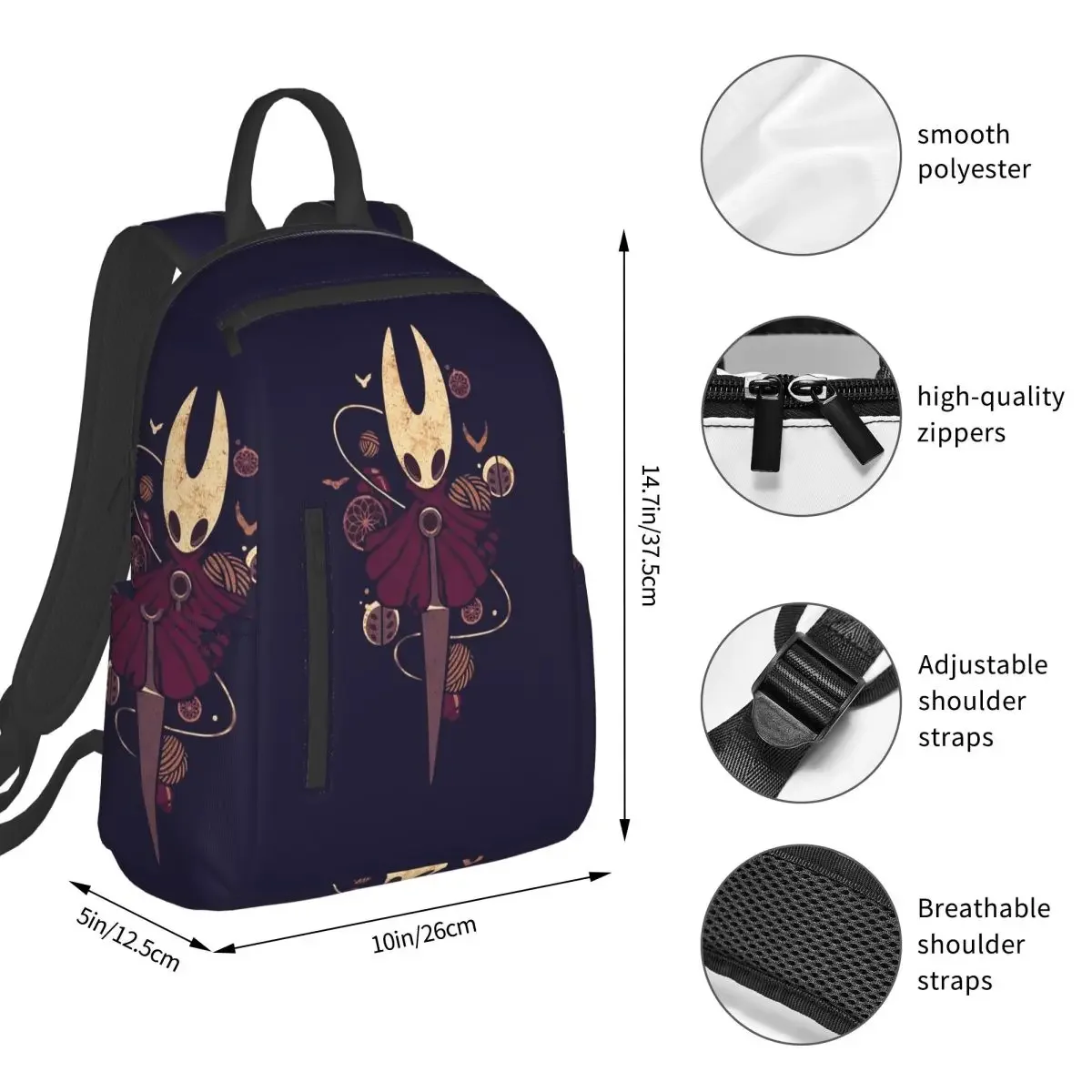 Hollow Knight Backpack Student BookBag Children School Bag Computer Shoulder Bags Men Women