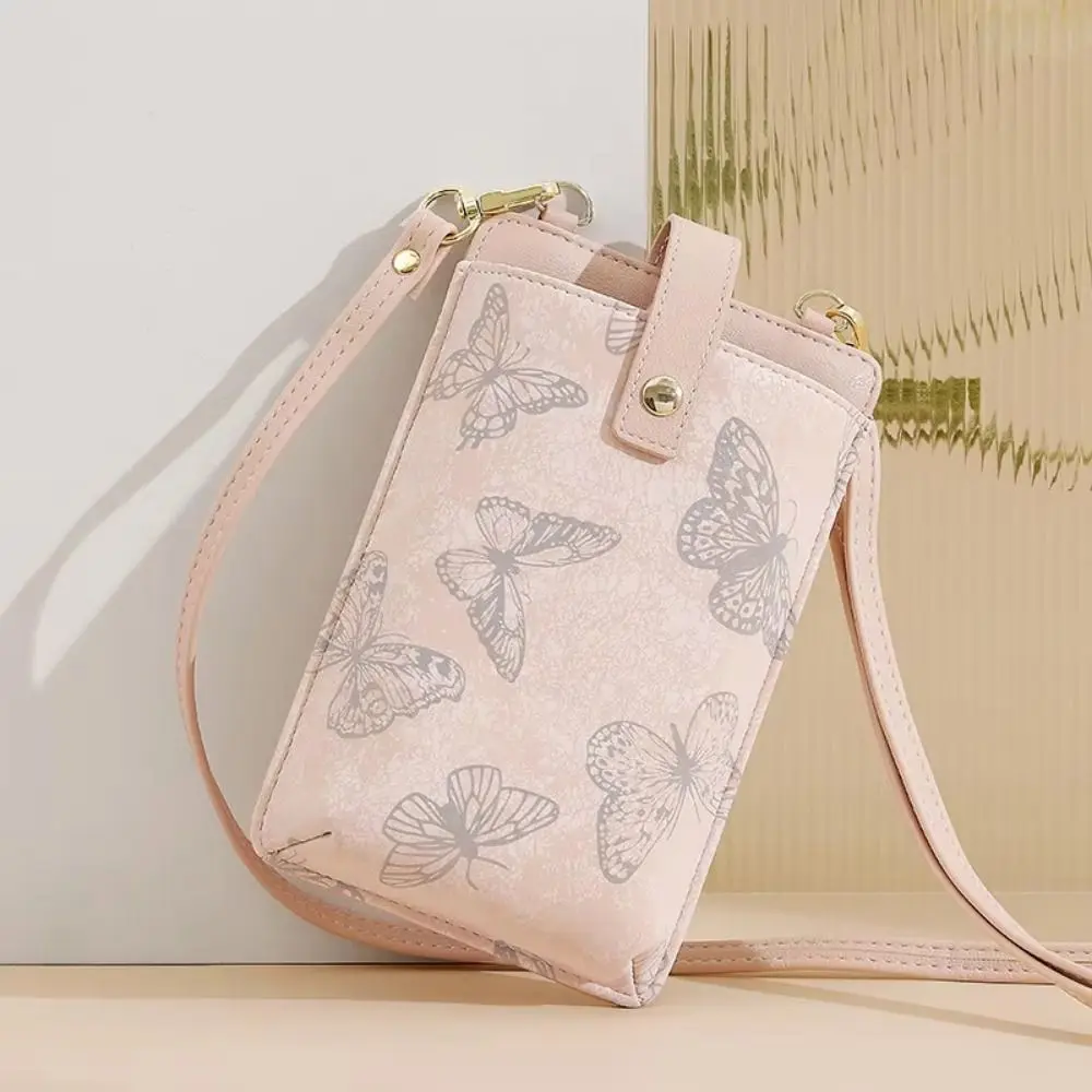 

Butterfly Mobile Phone Bag Multifunctional PU Leather Phone Crossbody Bag Cute Hanging Wallet Women's Messenger Bag Travel