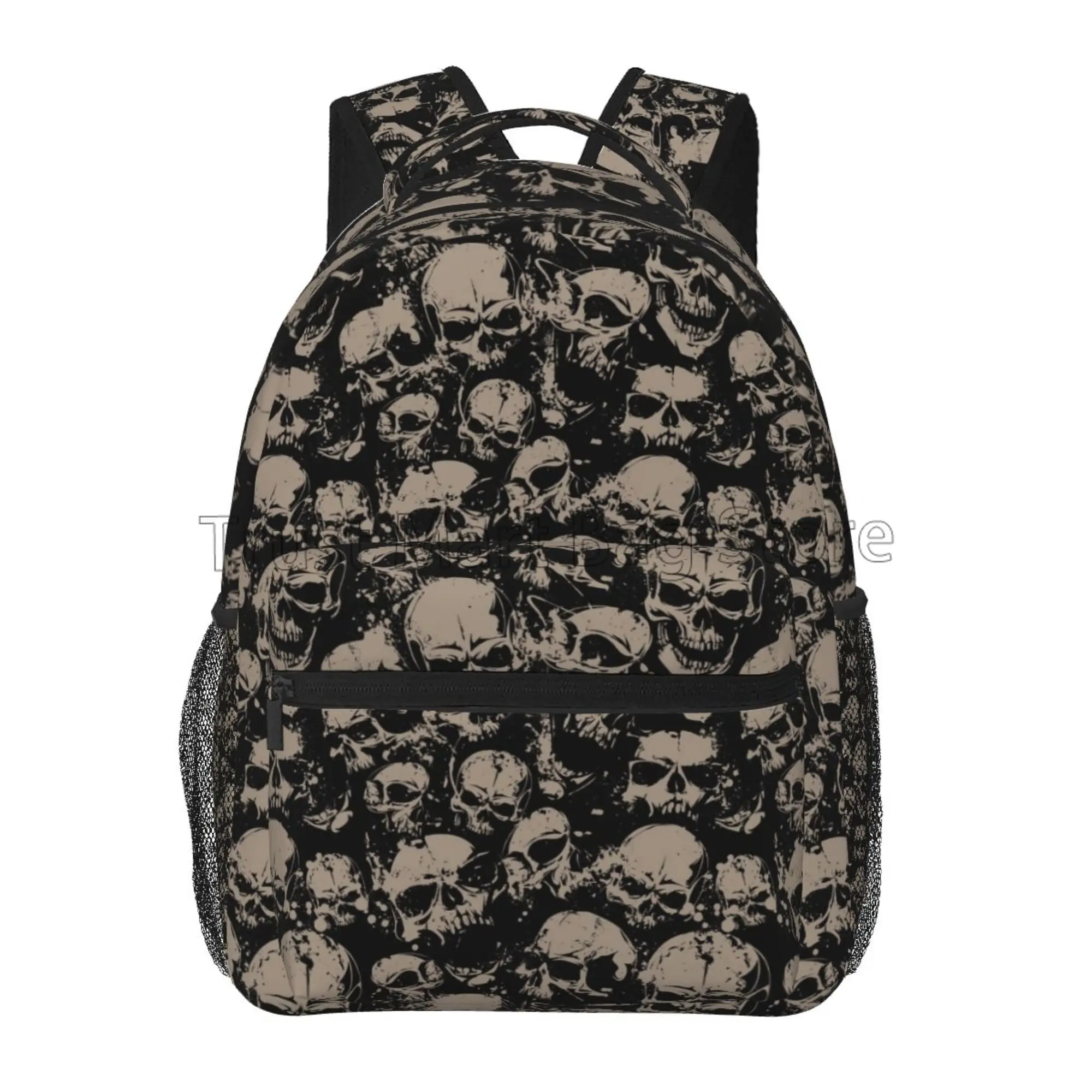 Scary Retro Skull Backpack for Women Men Travel Casual Daypack College Bookbag Laptop Bag Work Business Shoulder Bag