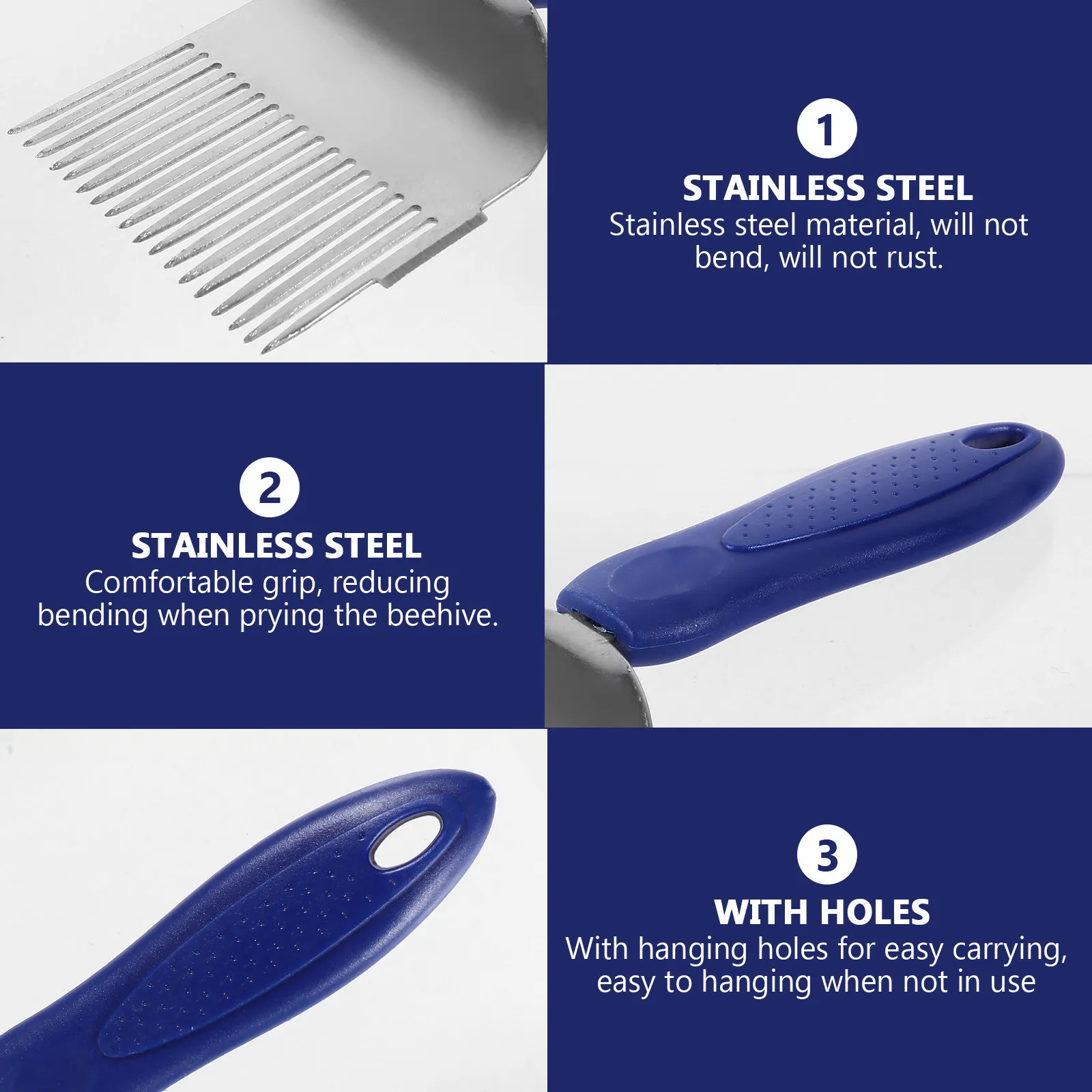 Honey Extracting Tool Steel Beekeeping Scraper Blue Uncapping and Collecting Equipment