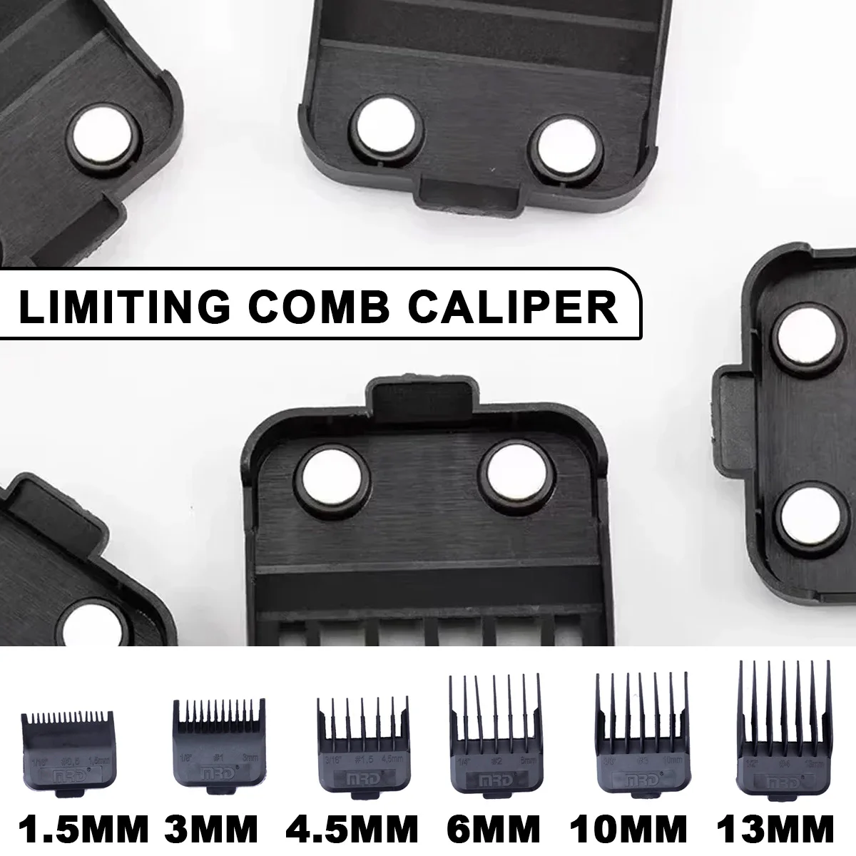 

MRD 1.5/3/4.5/6/10/13mm with Metal magnet design Professional Cutting Guide Comb for Wahl 6 pcs Hair Clipper Combs