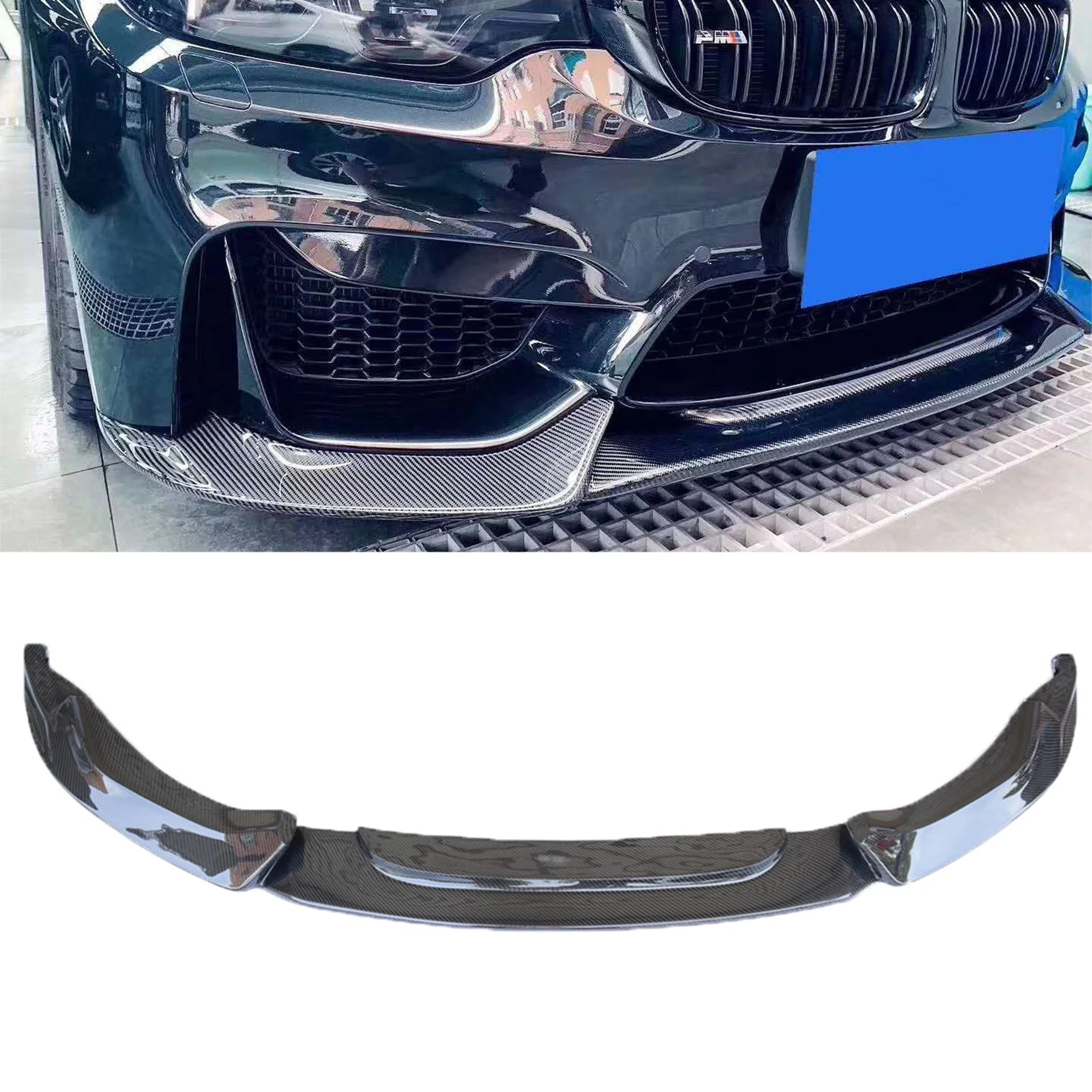 V Style carbon M4 front splitter car carbon fiber bumper lip for F80 M3 F82 F83 M4 custom