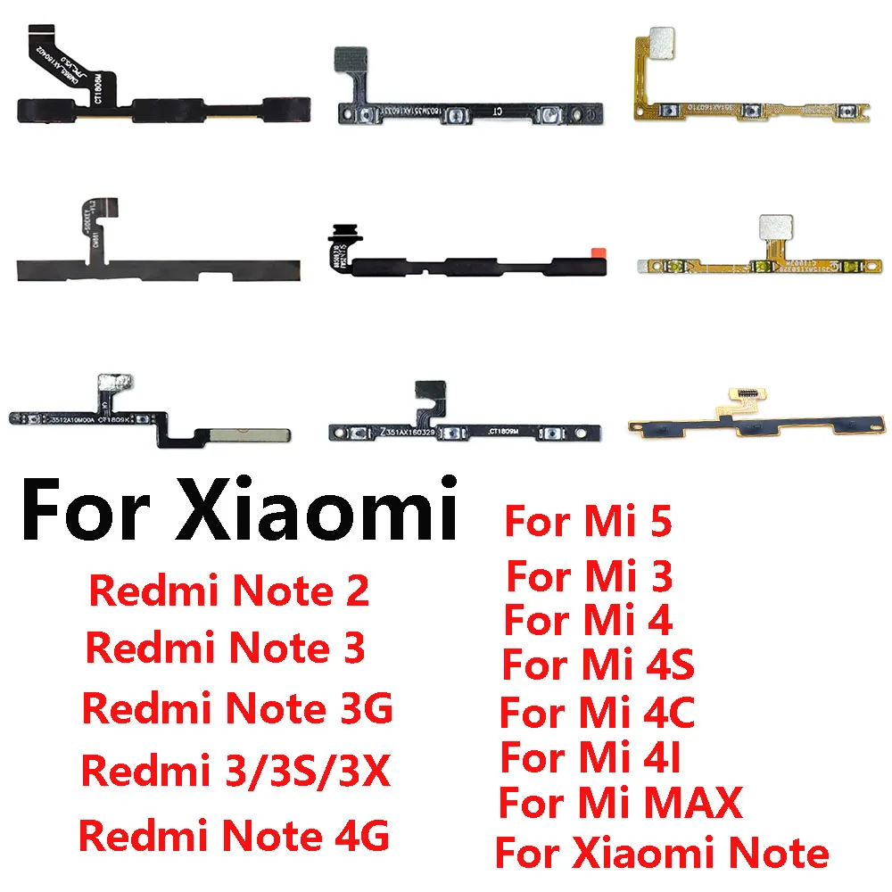 1piece For Xiaomi Redmi Note 2 3 3G 4G Mi 3 4 5 4C 4i 4S Max 3 2 Power Switch On / Off Key Volume Button Flex Cable