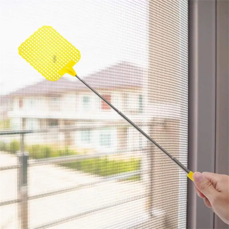 

1pc Mini Retractable Plastic Fly Swatter; Stainless Steel Non-slip Handle; Summer Mosquito Swatter; Fly Killer For Home Garden