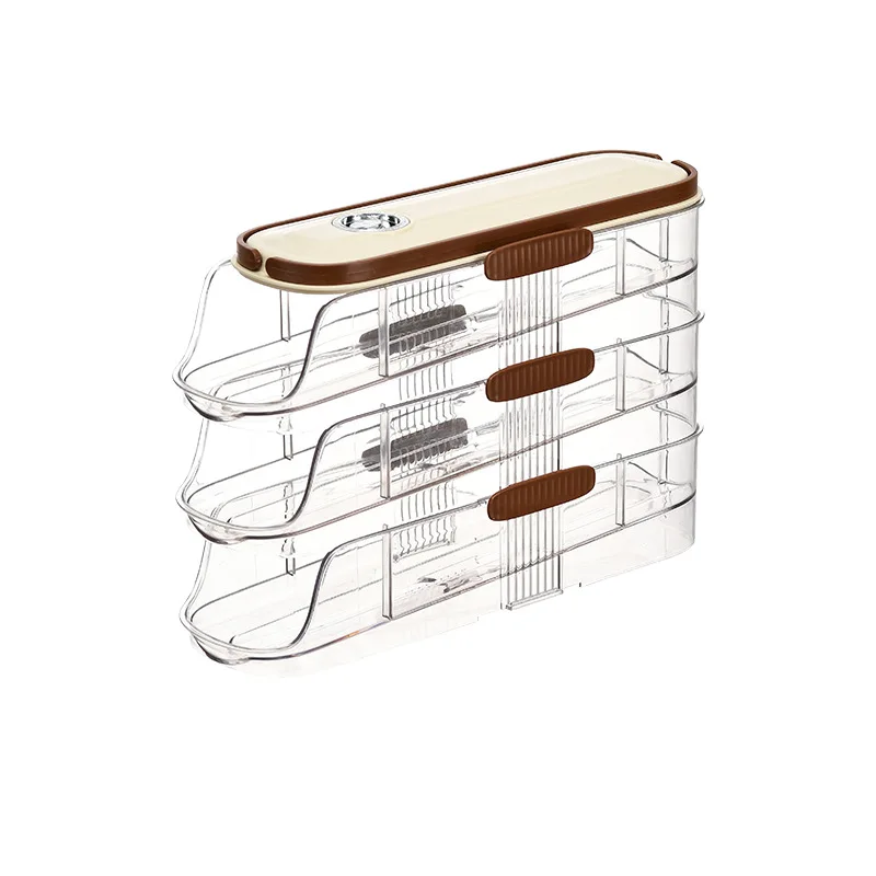 

YJQ kitchen multi-layer egg box slide type automatic egg roller side storage box for refrigerator