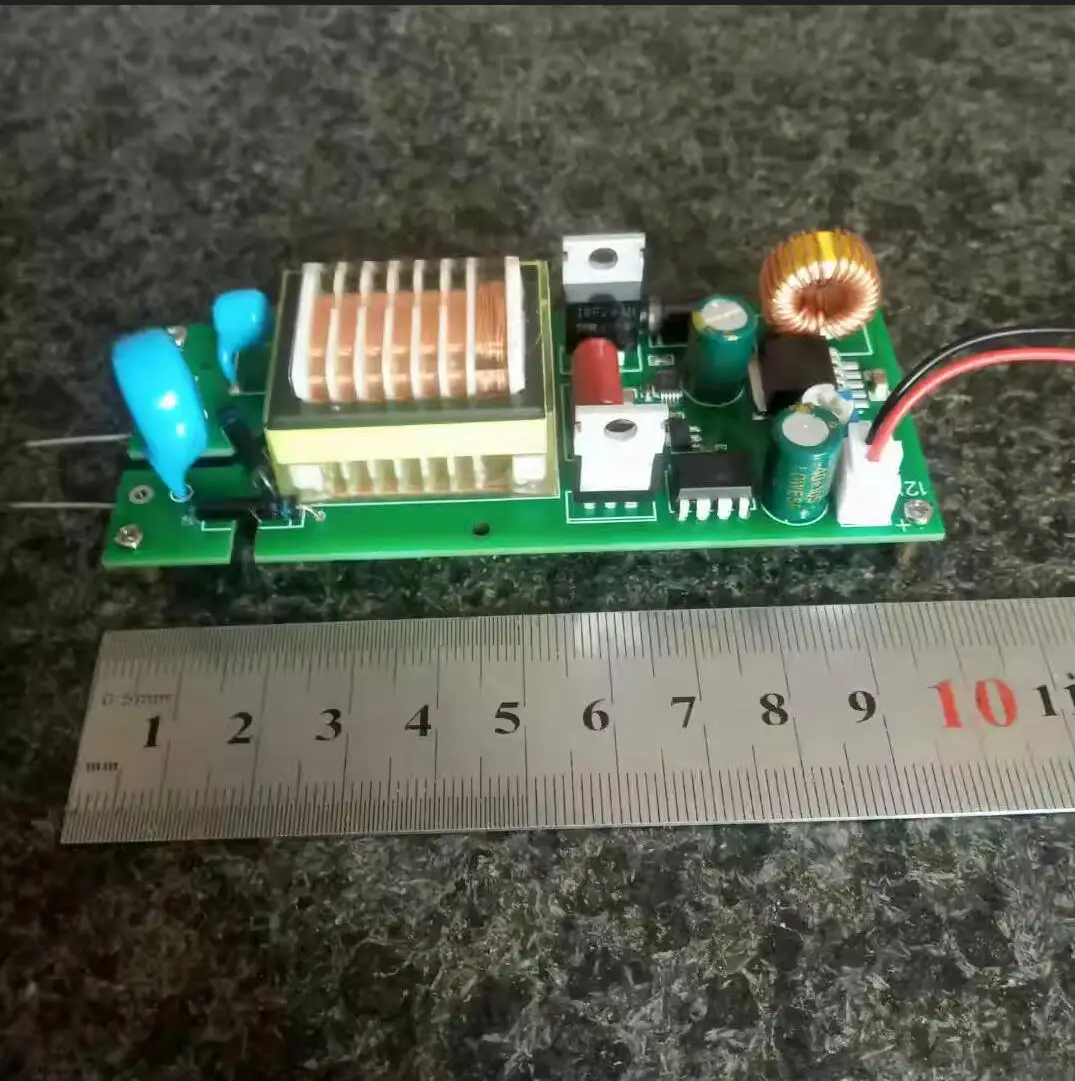 Inwerter wysokonapięciowy Generator jonowy regulowany moc prądu stałego 9V-12V do 3KV-20KV impuls wyładowania łukowego/zapłonu dla oczyszczacza