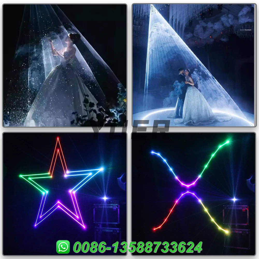 Nieuwe 12W Laser Light APP Control Stage 3D Animation Scanner DJ Stage Light RJ45 ILDA DMX Beam Pattern Projector DJ Disco Bruiloft