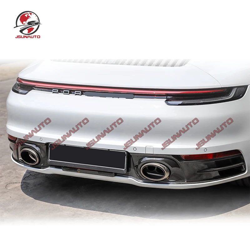 Car Tuning Part 992 OE Style Dry Carbon Rear Bumper Splitter Lip For 992 Carrera Targa GTS Upgrade Refit Carbon Rear Diffuser