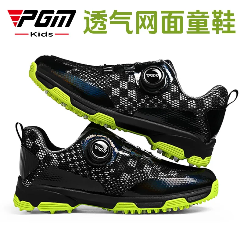 

PGM golf shoes for children and teenagers breathable mesh sports shoes knob shoelaces anti slip shoe studs shoes