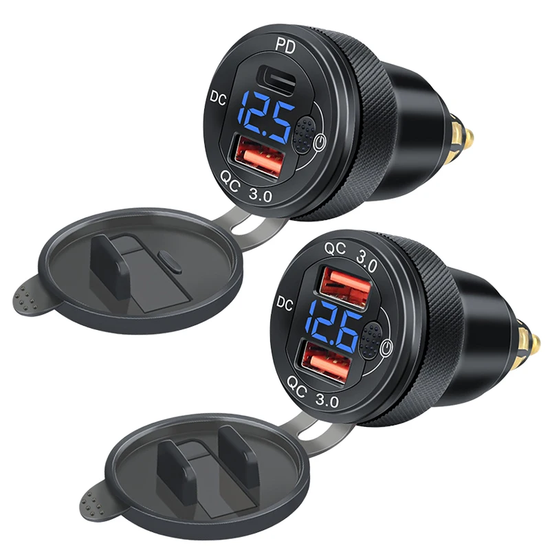 

Алюминиевое USB-зарядное устройство QC3.0 для мотоцикла Hella DIN, розетка, адаптер питания PD Type-C для BMW R1250 1300GS для Ducati для Triumph