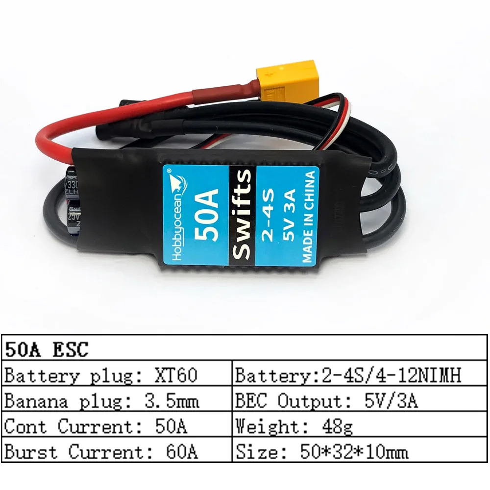 Hobbyocean 10A 20A 30A 40A 50A 80A 100A 125A 200A ESC Speed Controller With UBEC For Hobbywing Skywalker RC Airplanes Helicopter