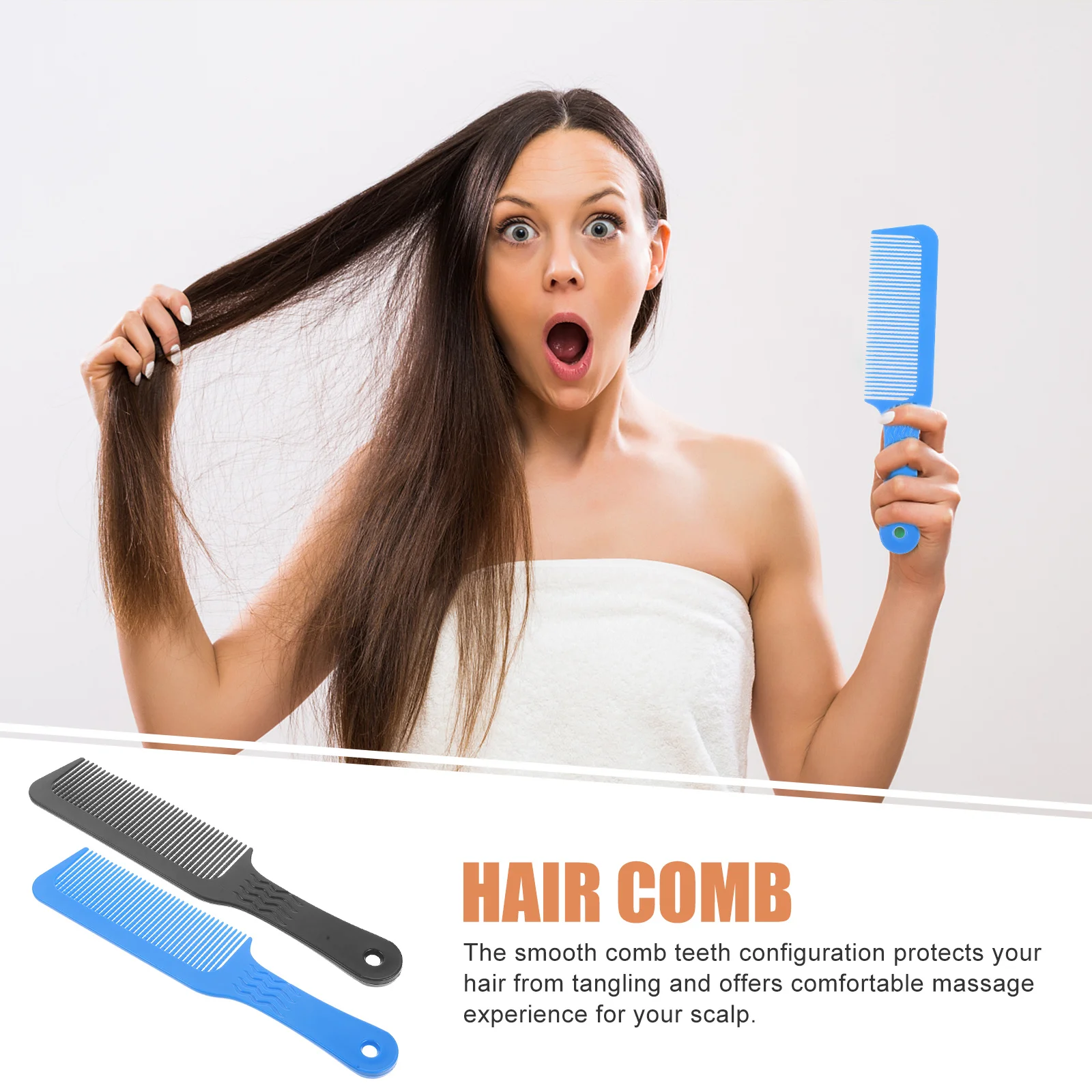 

4pcs Comb Smooth Plastic Hair Combs Portable Hairdressing Accessories Men Barber Scalp Massage Scratch-Free