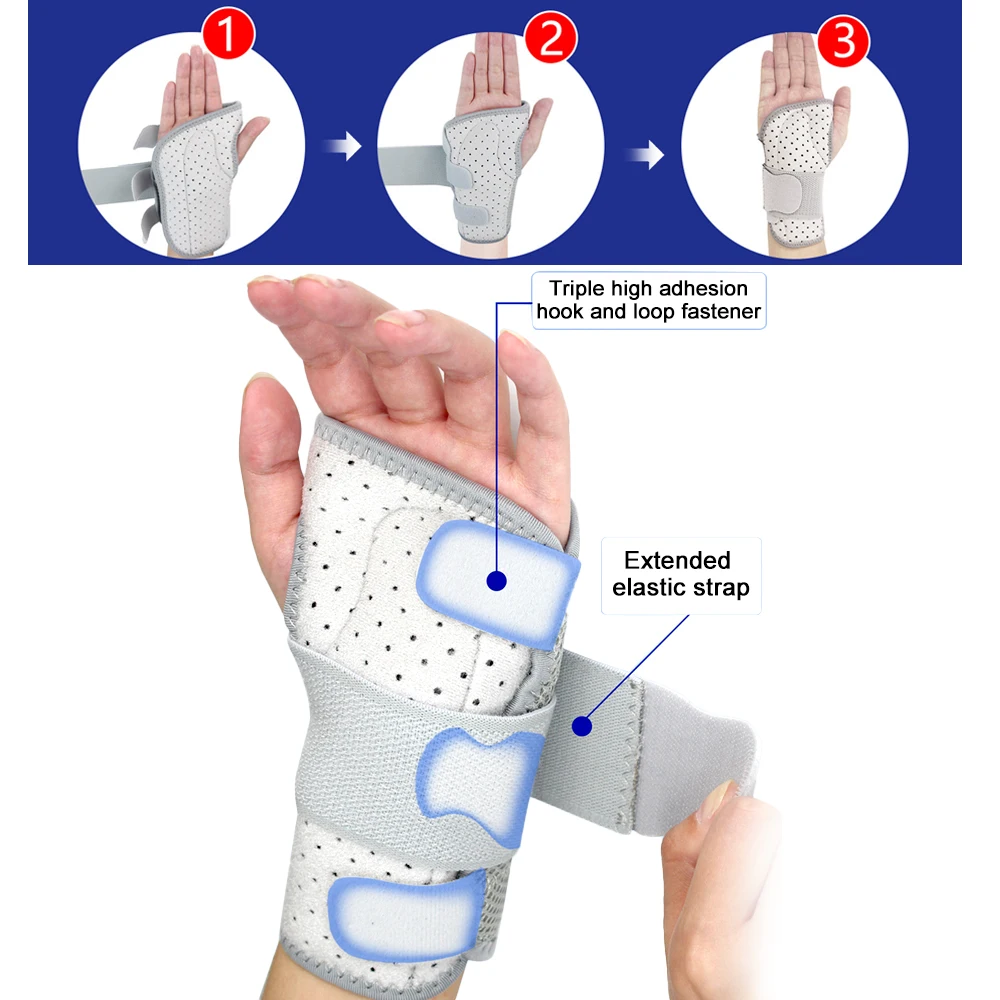 Carpal Tunnel Wrist Brace - Arm Compression Hand Support Splint for Bowling, Tendonitis, Arthritis, Athletic Pain, Sports, Golf