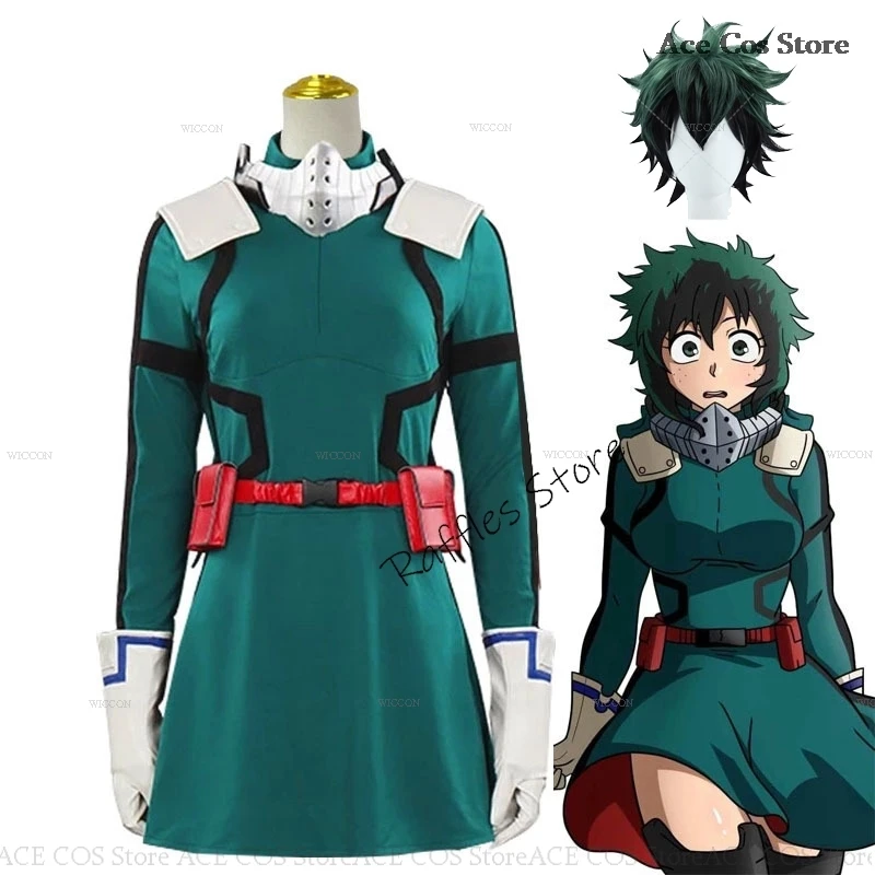 My Hero Genderswap Academia Izuku Midoriya Deku Cosplay Costume Dress Wig Women Men Anime Adult Suits Halloween Party