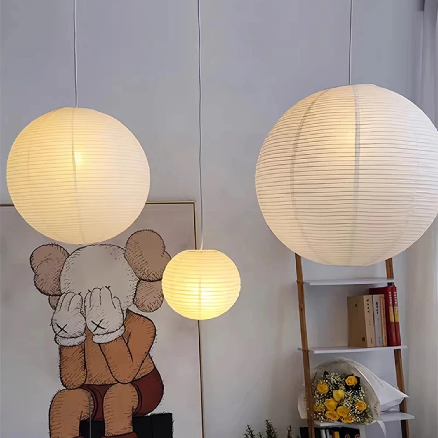 Wabi-sabi LED Lâmpada pingente para quarto, sala, sofá, decoração de mesa de jantar, novo