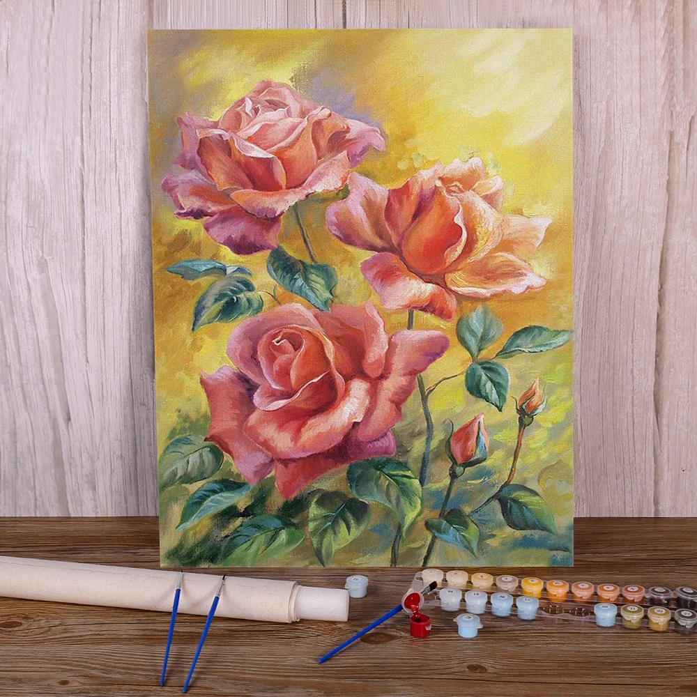 Still Life Flowers Paint By Numbers Set Oil Paints 50*70 Picture By Numbers Photo Wall Paintings For Adults Wall Art For Drawing