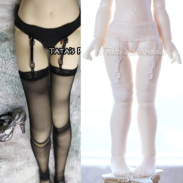 New Hot 1/3 1/4 black/white sexy lace suspender stockings DD MSD adjustable suspender Sling socks BJD doll clothes accessories