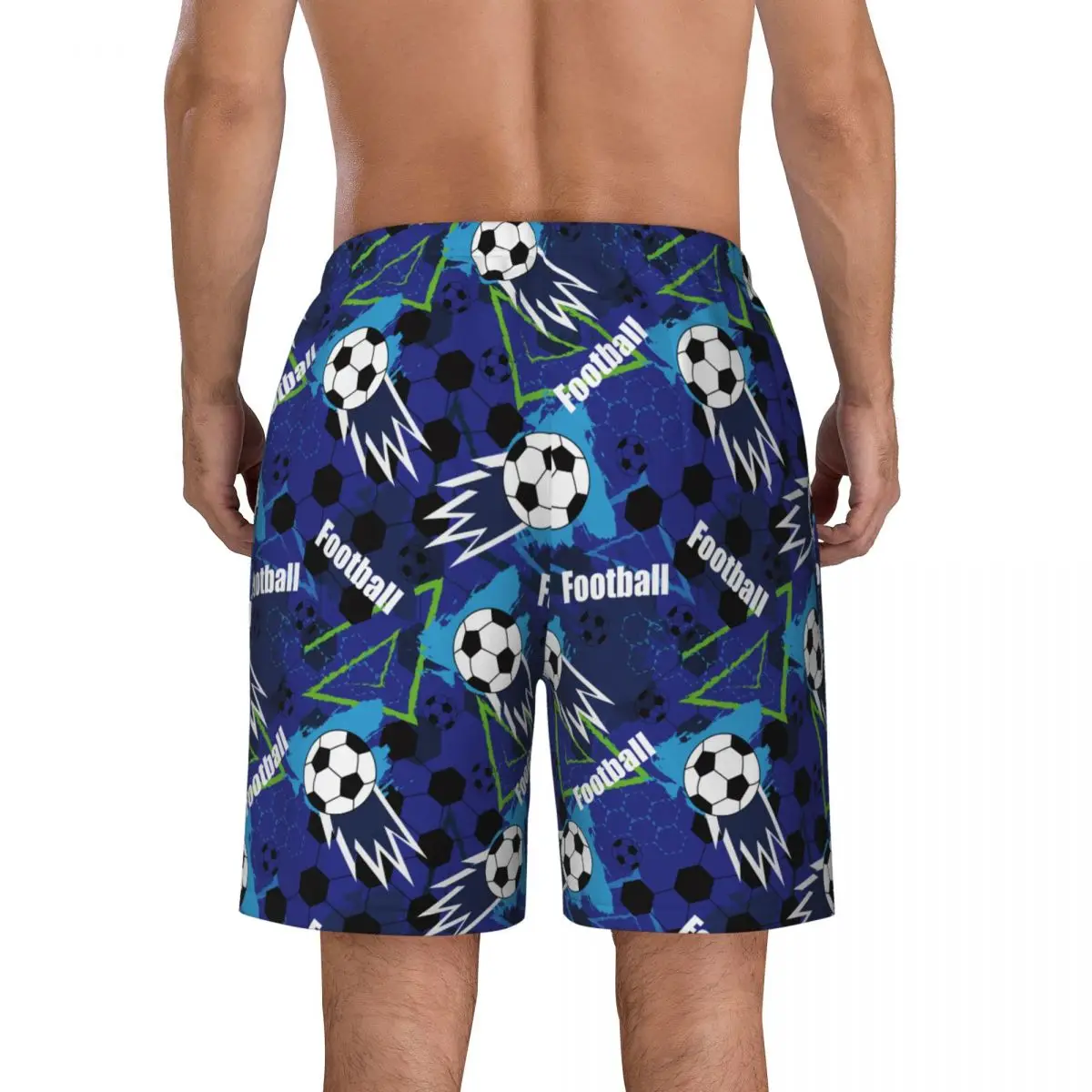 Pantaloncini da calcio da uomo hawaiani estivi Cartoon Balloni da calcio Pantaloncini da donna Pantaloni corti con stampa da spiaggia Pantaloni sportivi casual da bagno