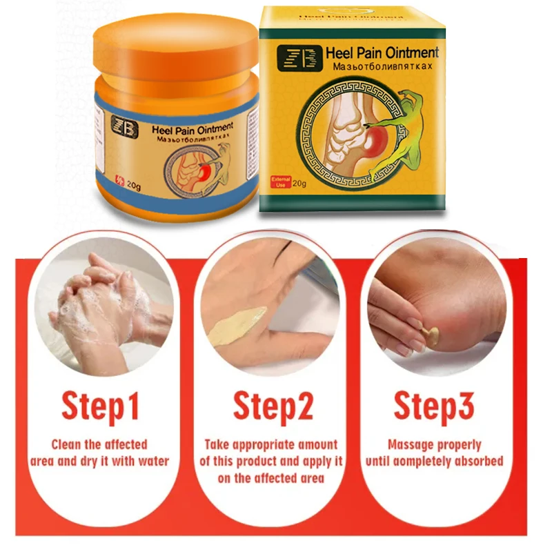 Heel Pain Relief Cream For Bone Spurs Fasciitis Achilles Tendonitis Treatment Ointment Analgesic Medical Plaster Good Effect