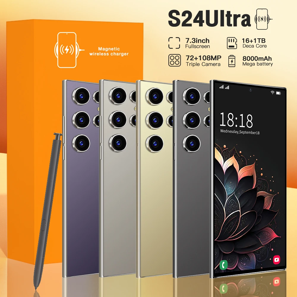 

2025 Brand New S24 Ultra Smartphone 5G Original Mobile Phone 16+1TB 7.3inch HD Screen Unlocked Dual SIM Cards Cell phone