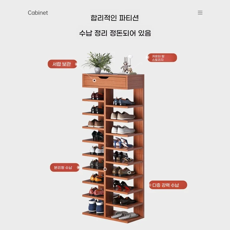 Shoe Rack Household Dust Shoe Cabinet Multi-layer Space Saving Door Shoe Rack Large Capacity